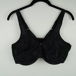 Wacoal Black Lace Full Coverage Bra 855244 Size 44DD